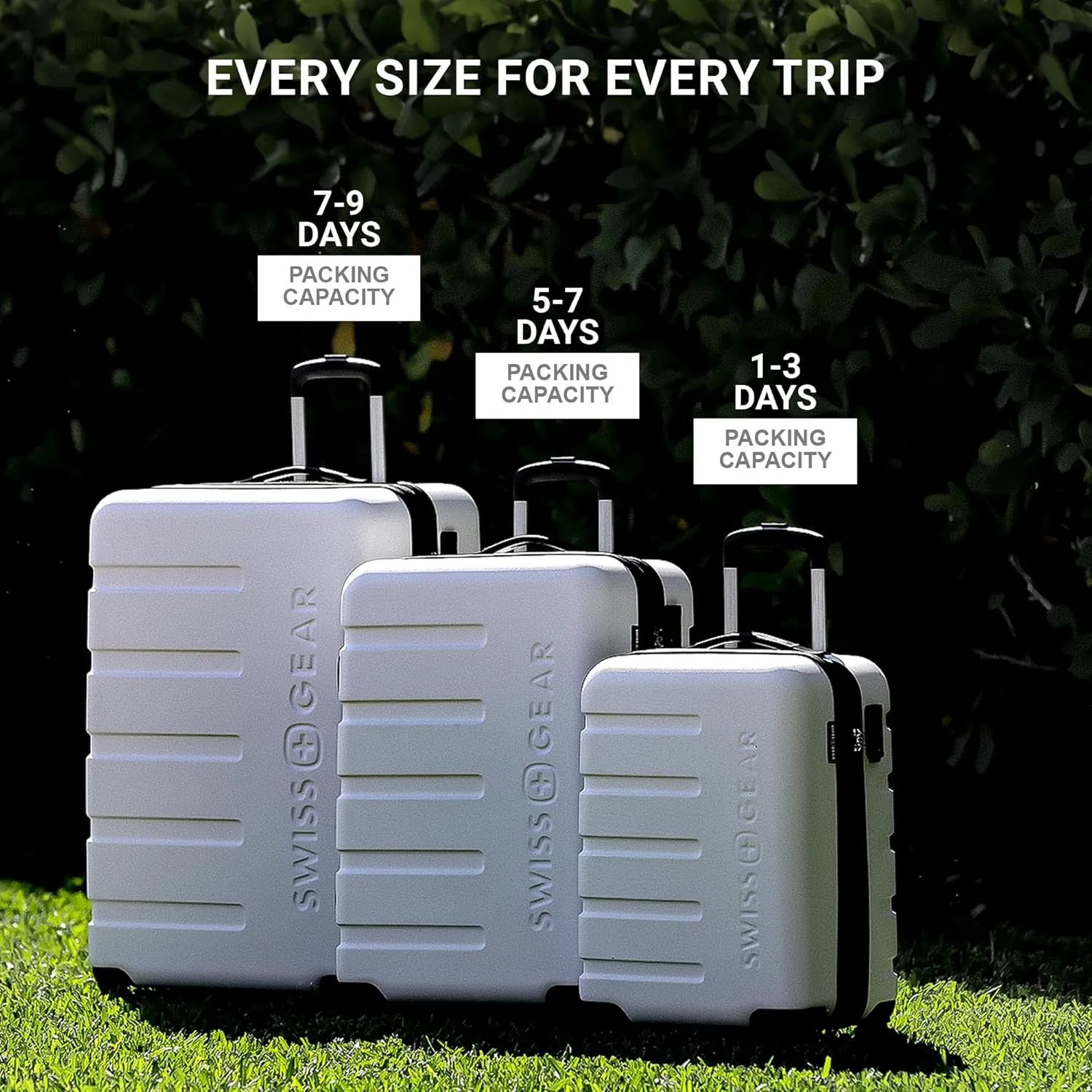 SwissGear 7366 Hardside Expandable Luggage with Spinner Wheels, Cobalt, 3-Piece Set (19/23/27)