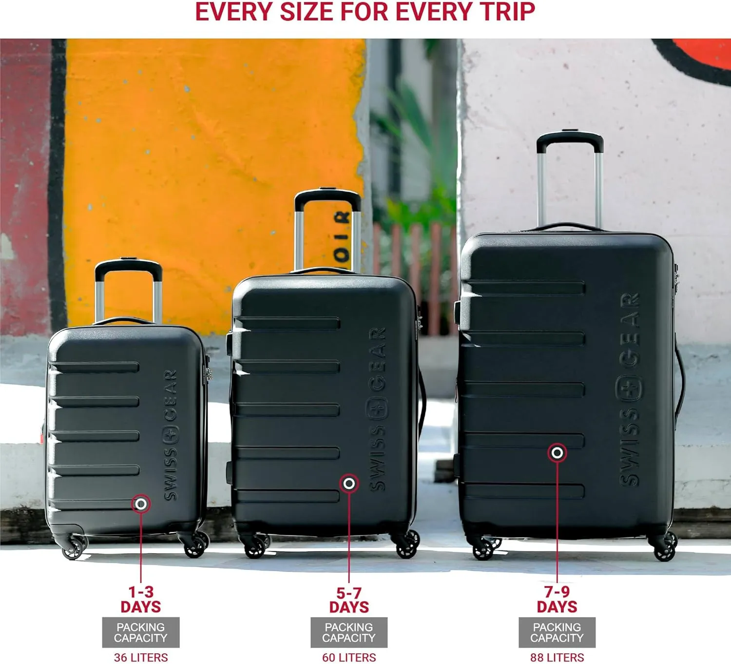 SwissGear 7366 Hardside Expandable Luggage with Spinner Wheels, Grey, 2-Piece Set (19/27)