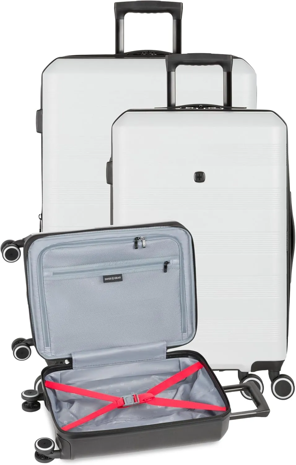 SwissGear Duet Hardside Expandable Luggage with Spinner Wheels, Grey/Black, 3-Piece Set (19/24/28)