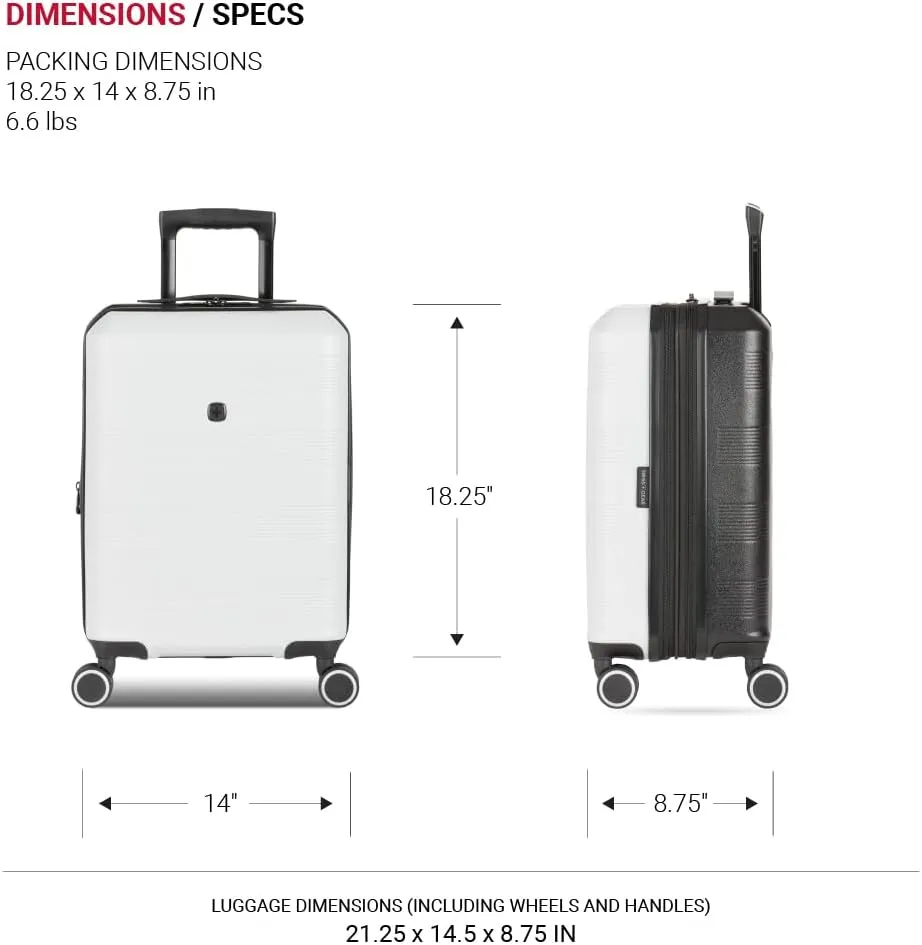 SwissGear Duet Hardside Expandable Luggage with Spinner Wheels, Grey/Black, 3-Piece Set (19/24/28)