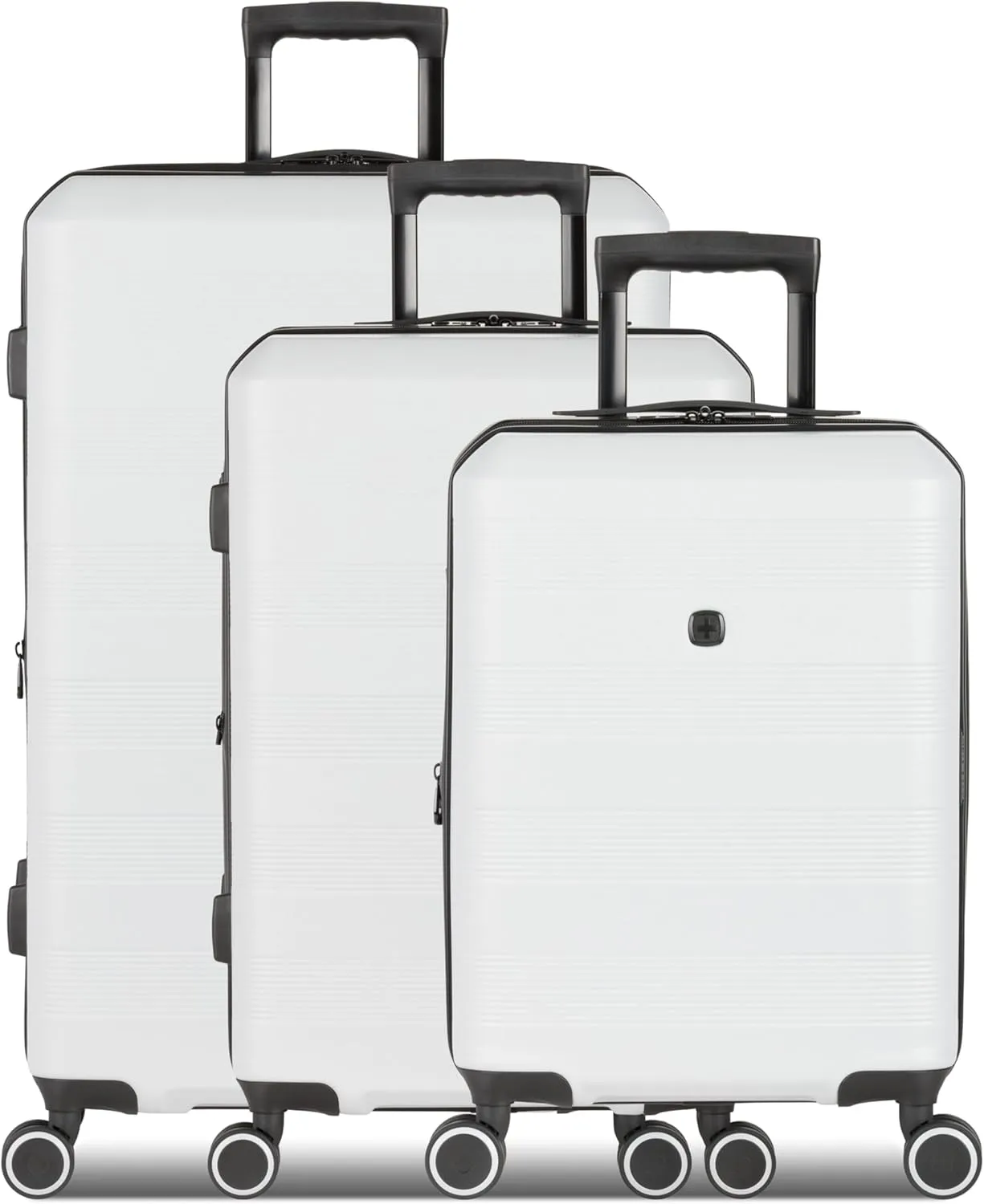 SwissGear Duet Hardside Expandable Luggage with Spinner Wheels, Grey/Black, 3-Piece Set (19/24/28)