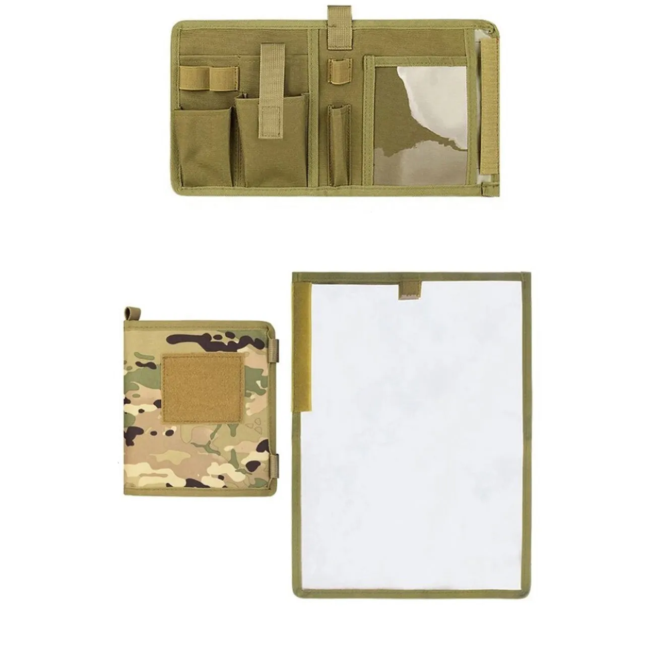 Tactical Notebook Map Case Holder Waterproof Molle Pouch With Removable Map Insert Multicam