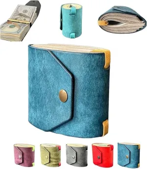The Cash Wrap Wallet,Handy Purse Bands with Magnetic Clasp,Fast Cash Access Money Holder for Cash,Small Compact Luxury Pocket Wallet 1 to 99 Bills,Simple Travel Wallets (Blue)