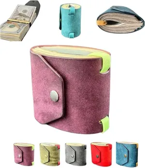 The Cash Wrap Wallet,Handy Purse Bands with Magnetic Clasp,Fast Cash Access Money Holder for Cash,Small Compact Luxury Pocket Wallet 1 to 99 Bills,Simple Travel Wallets (Purple)