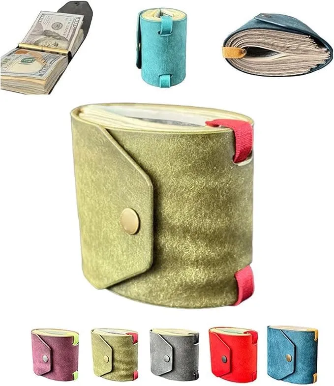 The Cash Wrap Wallet,Handy Purse Bands with Magnetic Clasp,Fast Cash Access Money Holder for Cash,Small Compact Luxury Pocket Wallet 1 to 99 Bills,Simple Travel Wallets (Yellow)