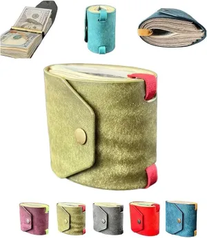 The Cash Wrap Wallet,Handy Purse Bands with Magnetic Clasp,Fast Cash Access Money Holder for Cash,Small Compact Luxury Pocket Wallet 1 to 99 Bills,Simple Travel Wallets (Yellow)