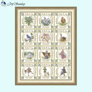 The Twelve Days of Christmas Stamped Cross Stitch Kits