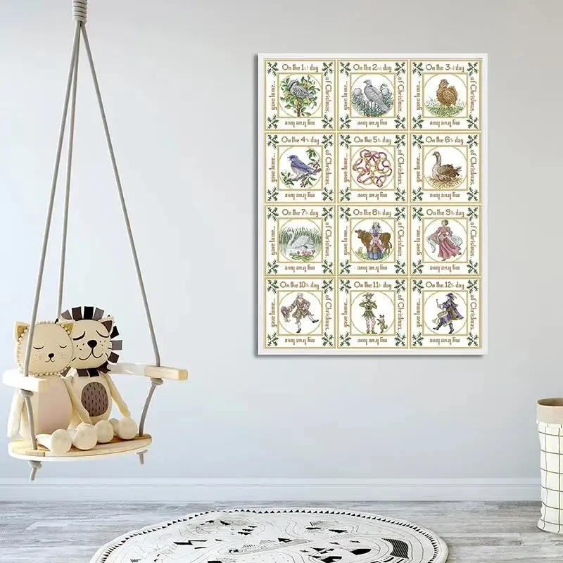 The Twelve Days of Christmas Stamped Cross Stitch Kits