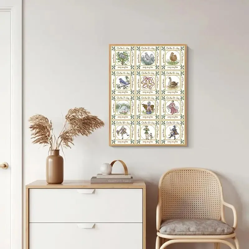 The Twelve Days of Christmas Stamped Cross Stitch Kits