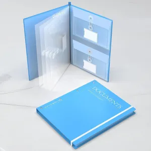 Thickened Plastic Cover,Transparent Inner Pages Expanding File Folder,12 Pockets for Important Documents,Passports,Social Security Cards,Waterproof File Folder,Gifts for Her/Him on Birthday