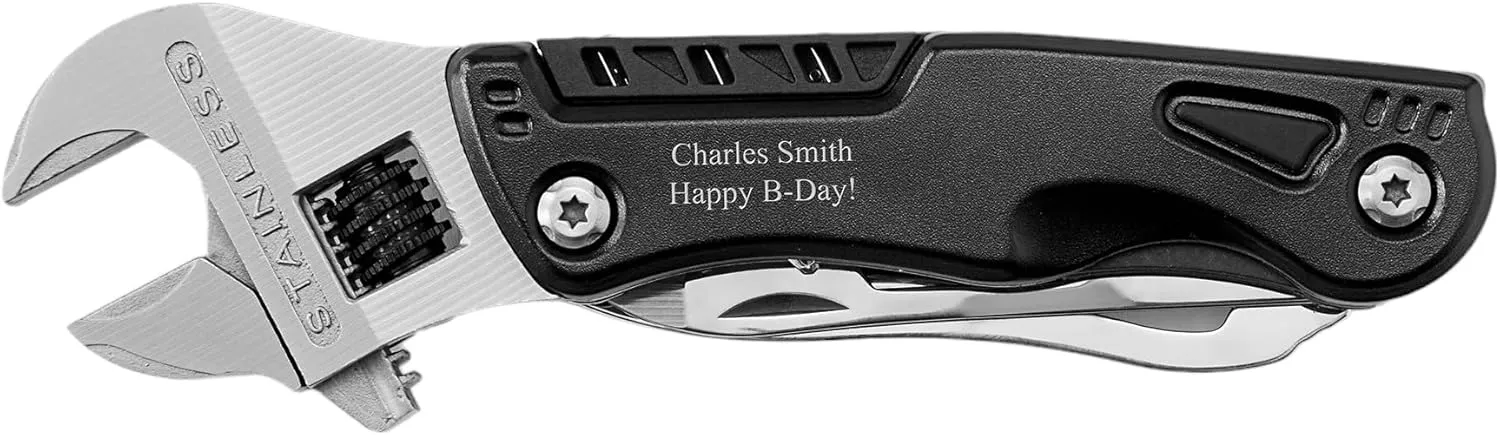 Things Remembered Personalized Black Wrench Multi Tool (Free Customization)
