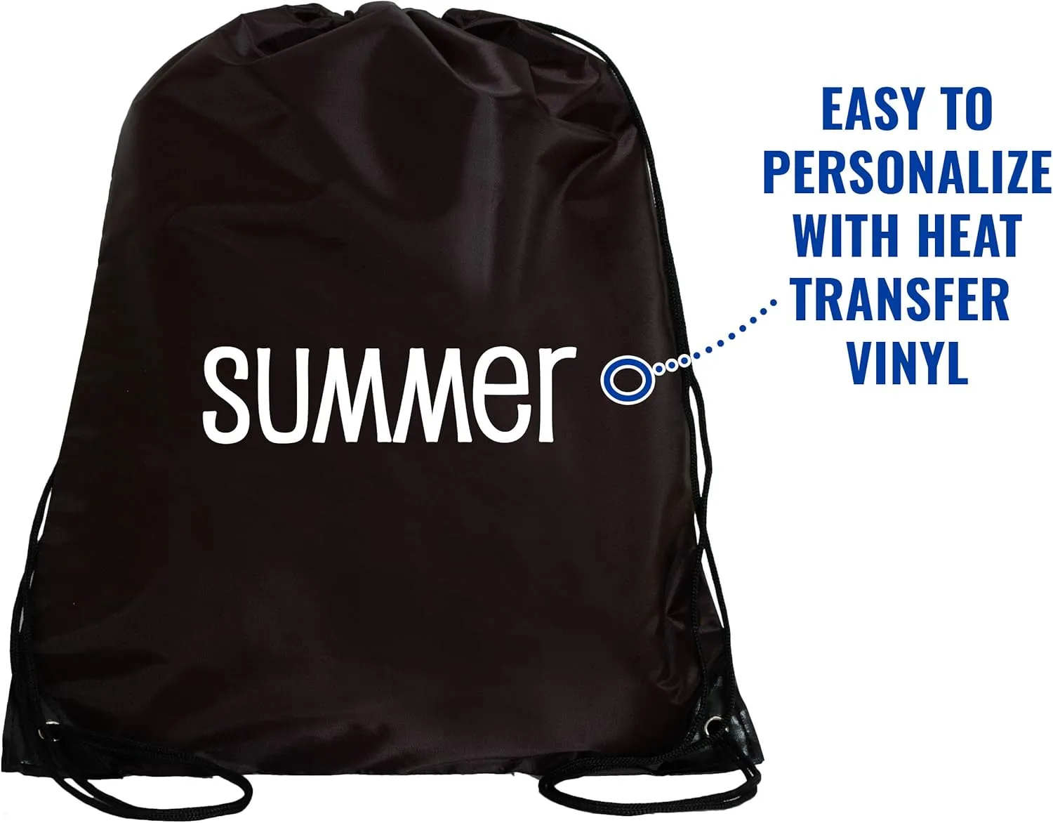 Threadart Drawstring Backpacks - Pack of 10 - Black | Sports Cinch String Sack | Gym, Storage & Travel | Large 15" x 18.5"