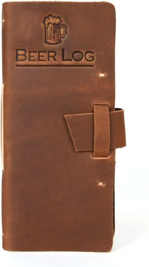 Tolredo Canadian Premium Beer Passport Homebrew Journal Top Grain Cowhide Leather Beer Tasting Log 96 Rough-cut Templated Pages, Ideal Beer Lover Gift (8.3"X4")