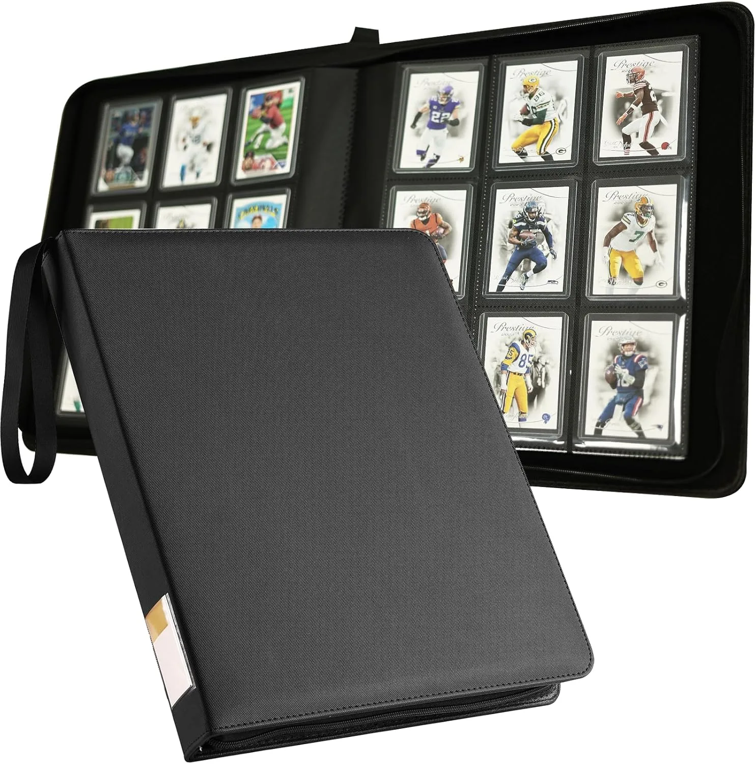 Toploader Binder 9 Pockets, Trading Card Binder Holder Albums Book For Sports, Trading, And Gaming Cards Black - Total 324 Pockets