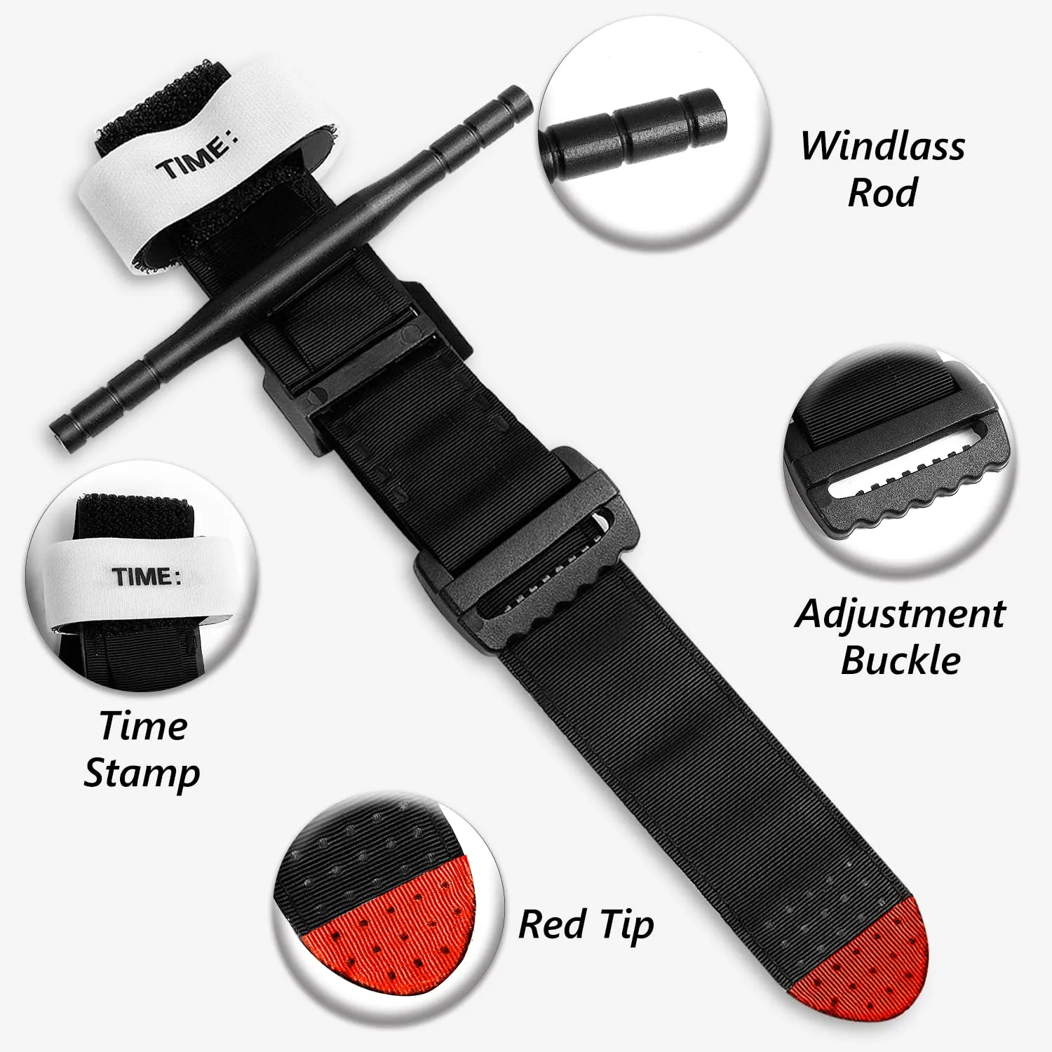 Tourniquets, Military Emergency Tourniquets for Combat, Tactical Hemostatic Tourniquets Single-Handed Application for Outdoor Emergency (8 Pack, Black)