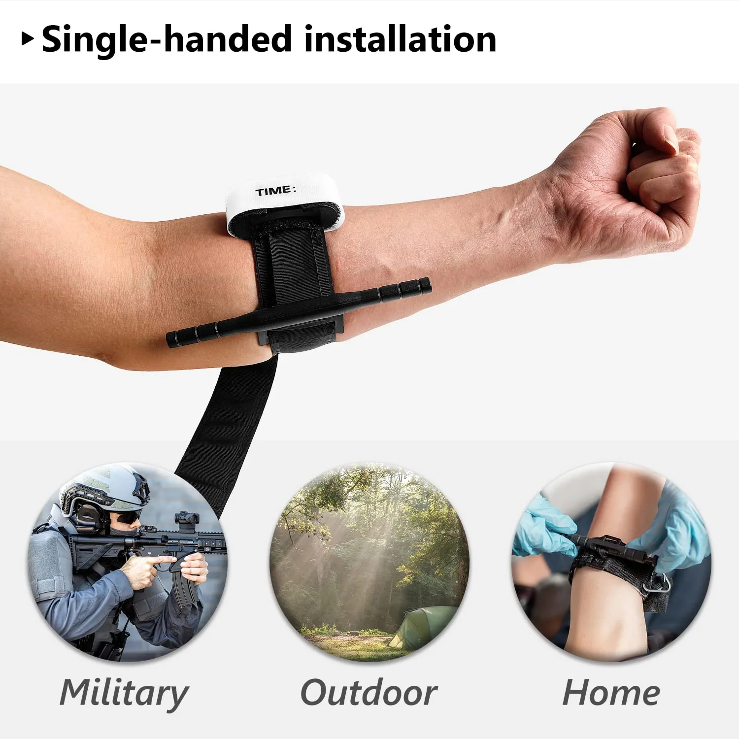 Tourniquets, Military Emergency Tourniquets for Combat, Tactical Hemostatic Tourniquets Single-Handed Application for Outdoor Emergency (8 Pack, Black)