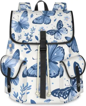 Travel Backpack For Women Men, Sunlit Butterfly Laptop Backpacks Rucksack Large Capacity Vintage Backpack Drawstring Backpack Casual Bookbags Water Resistant Daypack Bags For Outdoor Camping