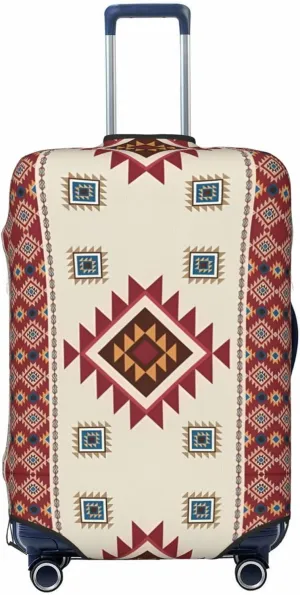 Travel Luggage Cover Elastic Wash Stretch Aztec Mexican Native Tribal Ethnic Suitcase Protector Bag,Anti-Scratch Dust-Proof With Zipper Closure Baggage Cover For Wheeled Suitcase Kid Adult