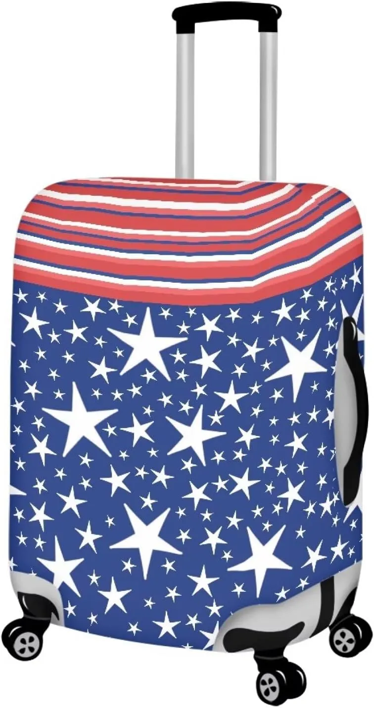 Travel Luggage Cover Suitcase Cover Protector Fits 25-28 Inch Luggage, Stars Stripe Red Blue High Elasticity Suitcase Cover for Luggage