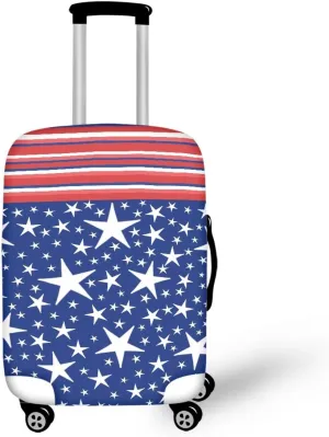 Travel Luggage Cover Suitcase Cover Protector Fits 25-28 Inch Luggage, Stars Stripe Red Blue High Elasticity Suitcase Cover for Luggage