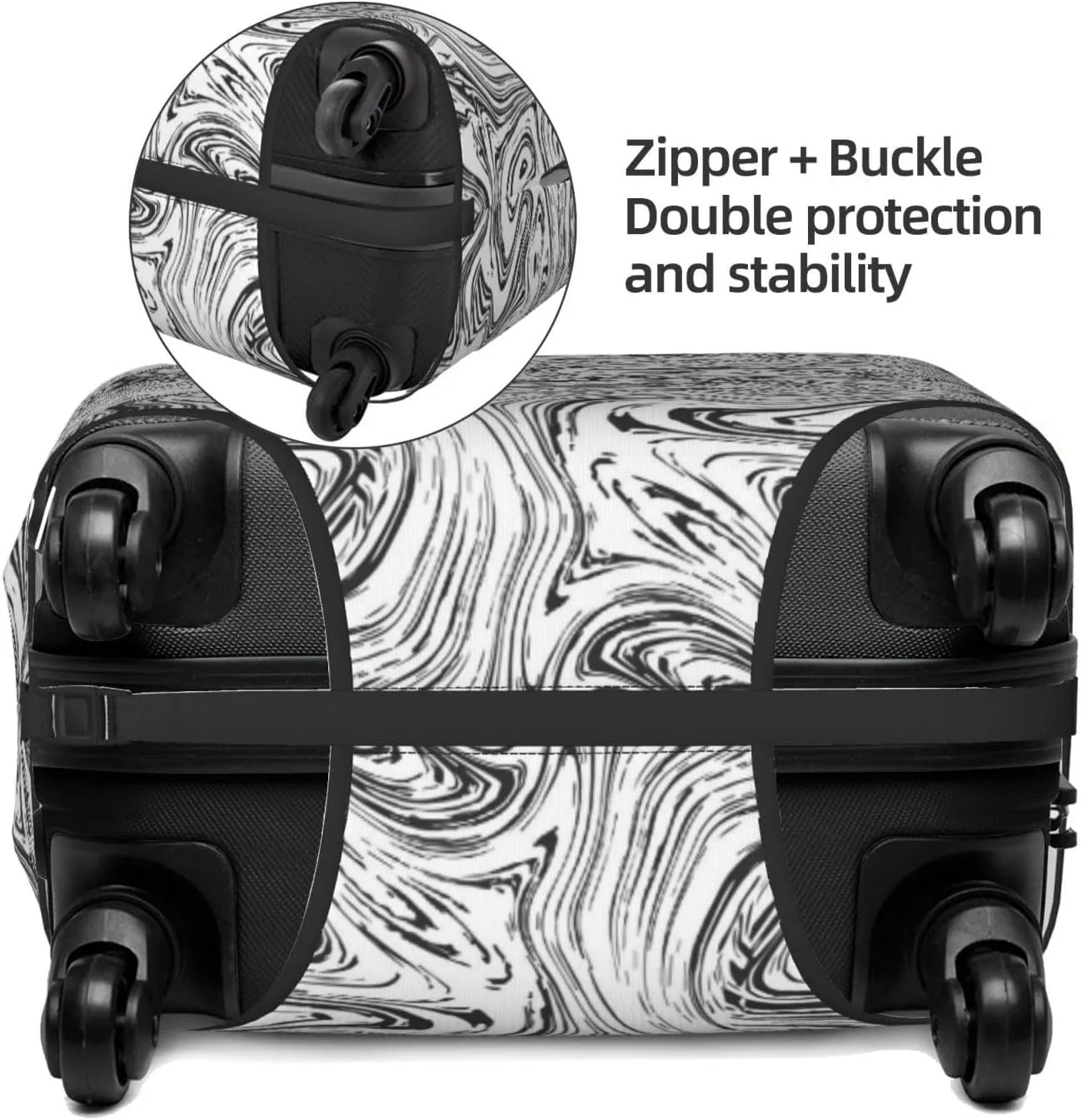 Travel Luggage Cover Suitcase Elastic Washable Abstract Marble Wood Texture Suitcase Protector Bag,Anti-Scratch Double-Sided Baggage Covers,X-Large