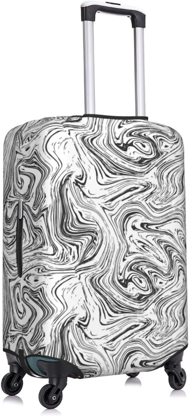 Travel Luggage Cover Suitcase Elastic Washable Abstract Marble Wood Texture Suitcase Protector Bag,Anti-Scratch Double-Sided Baggage Covers,X-Large