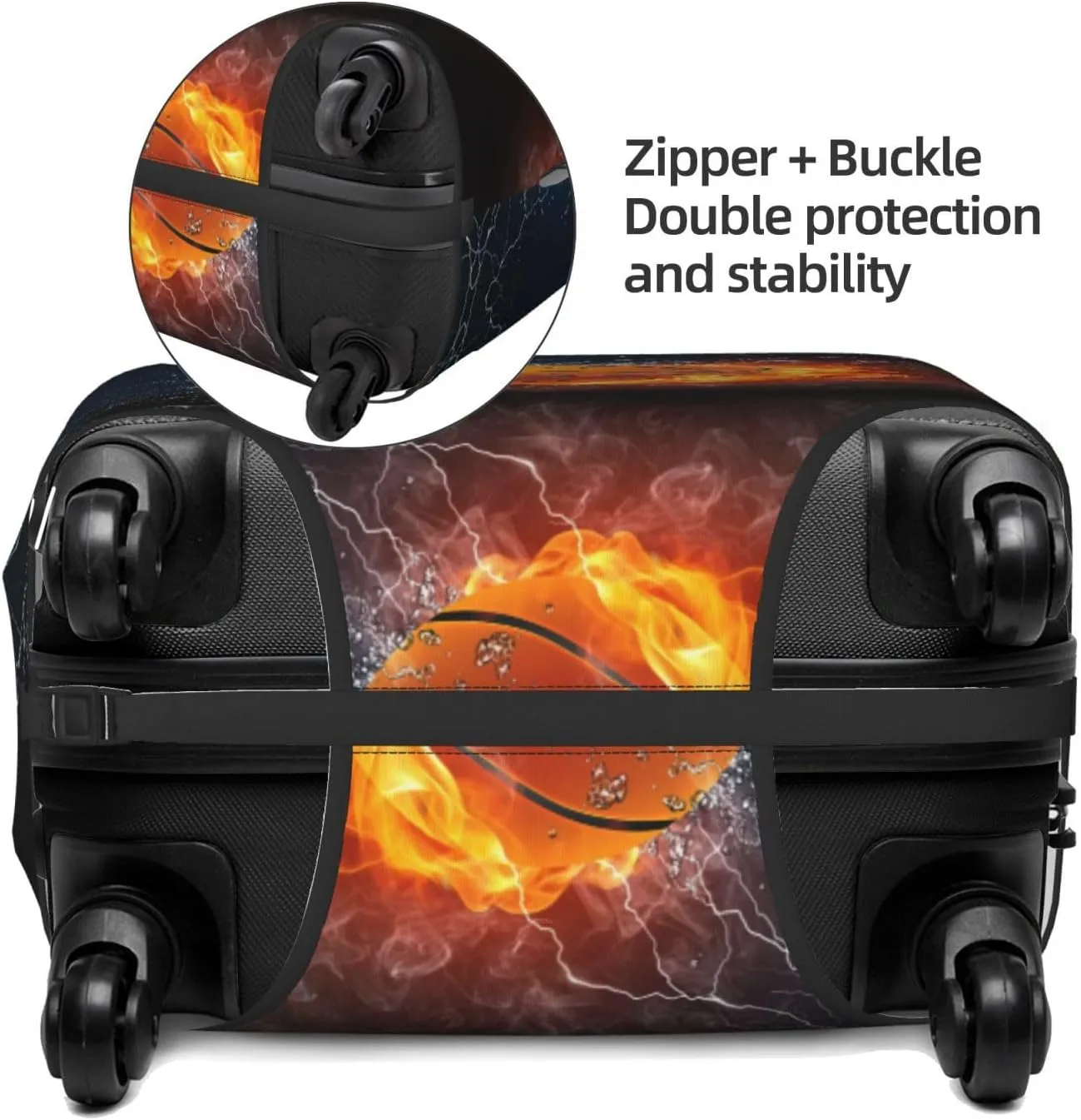 Travel Luggage Cover Suitcase Elastic Washable Basketball Suitcase Protector Bag,Spandex With Zipper Closure Baggage Covers,Small