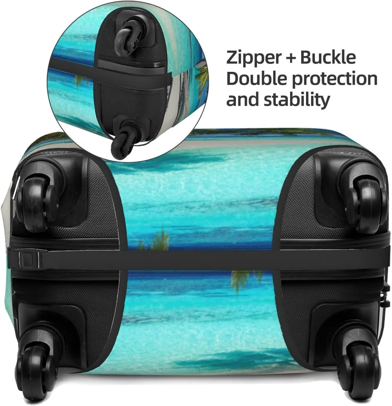 Travel Luggage Cover Suitcase Elastic Washable Beach Palm Tree Suitcase Protector Bag,Dust-Proof Double-Sided Baggage Covers For Kid Adult,X-Large