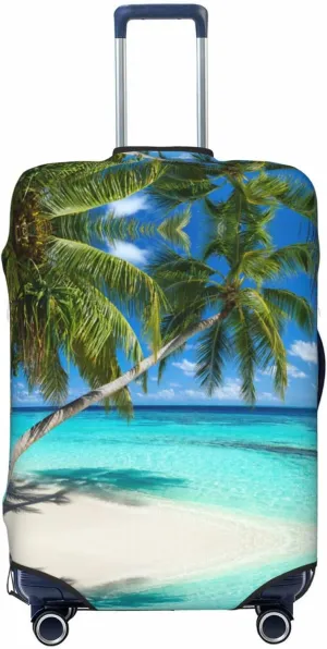 Travel Luggage Cover Suitcase Elastic Washable Beach Palm Tree Suitcase Protector Bag,Dust-Proof Double-Sided Baggage Covers For Kid Adult,X-Large
