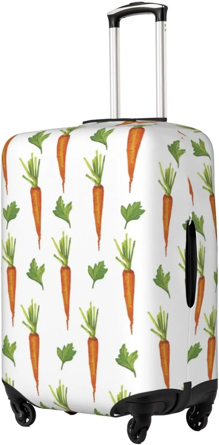 Travel Luggage Cover Suitcase Elastic Washable Carrots And Greens Suitcase Protector Bag,Spandex Double-Sided Baggage Covers,Large