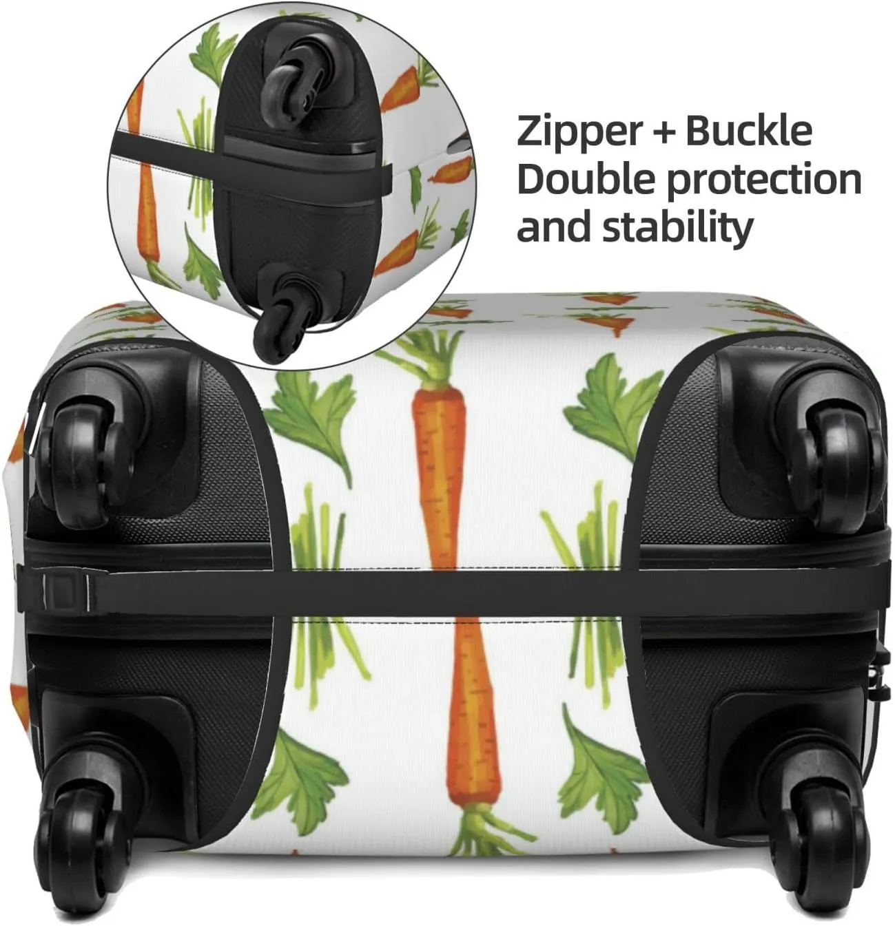 Travel Luggage Cover Suitcase Elastic Washable Carrots And Greens Suitcase Protector Bag,Spandex Double-Sided Baggage Covers,Large
