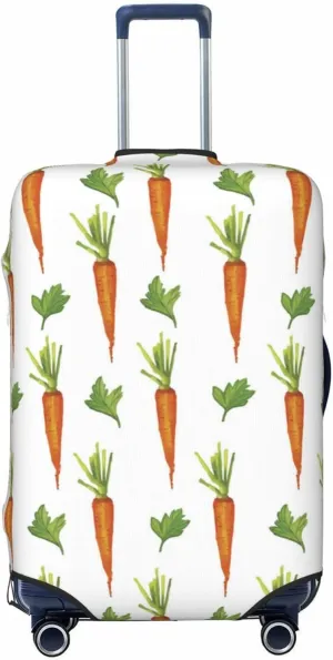 Travel Luggage Cover Suitcase Elastic Washable Carrots And Greens Suitcase Protector Bag,Spandex Double-Sided Baggage Covers,Large