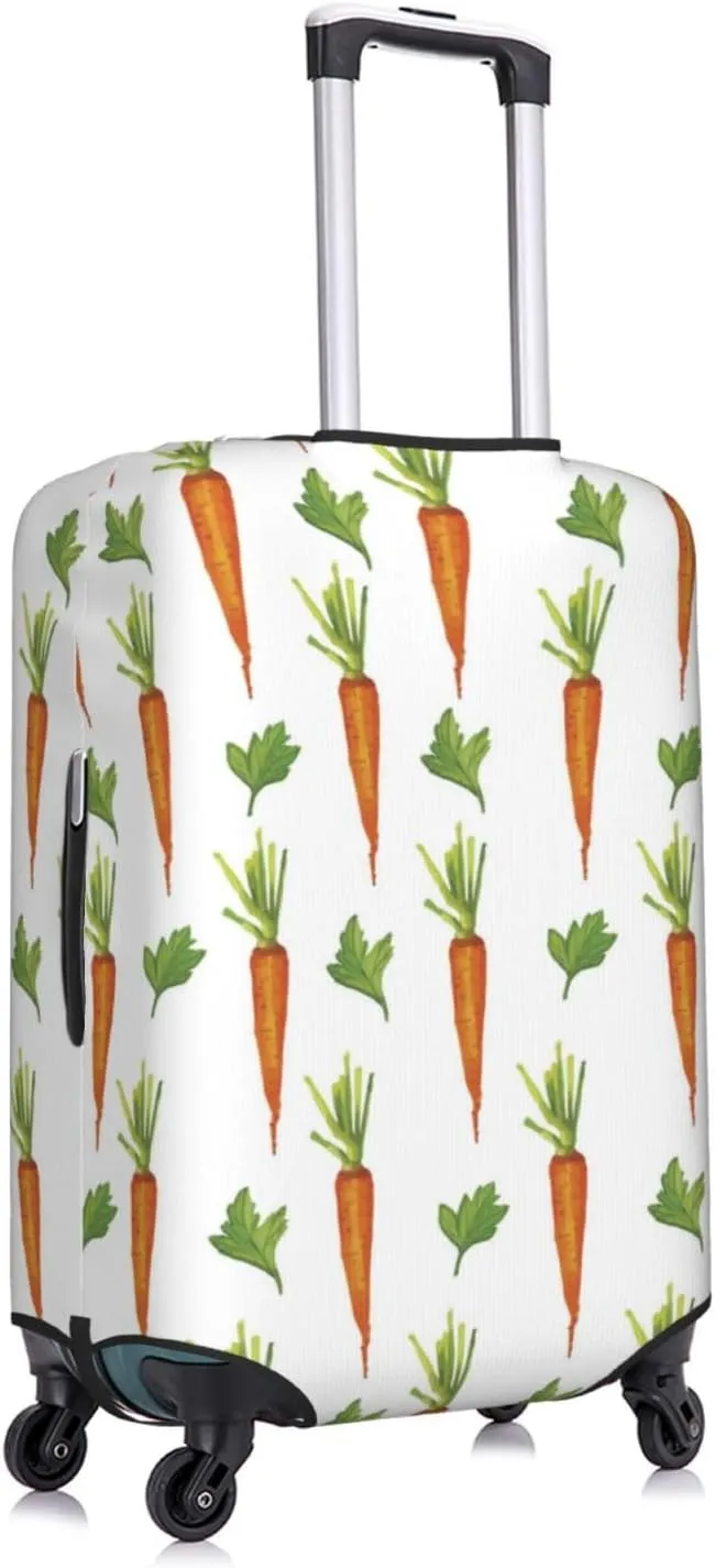 Travel Luggage Cover Suitcase Elastic Washable Carrots And Greens Suitcase Protector Bag,Spandex Double-Sided Baggage Covers,Large