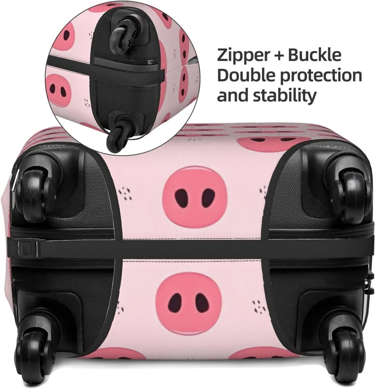 Travel Luggage Cover Suitcase Elastic Washable Cartoon Pig Noses Suitcase Protector Bag,Spandex Double-Sided Baggage Covers,X-Large