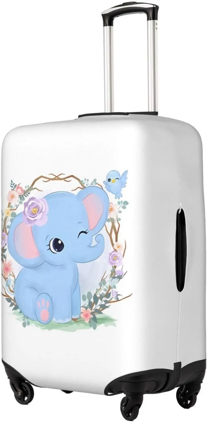 Travel Luggage Cover Suitcase Elastic Washable Cute Baby Elephant Suitcase Protector Bag,Spandex Double-Sided Baggage Covers,Large