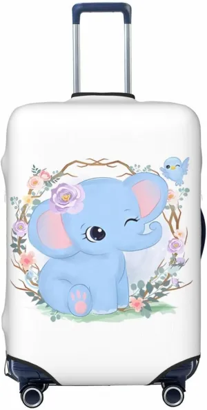 Travel Luggage Cover Suitcase Elastic Washable Cute Baby Elephant Suitcase Protector Bag,Spandex Double-Sided Baggage Covers,Large