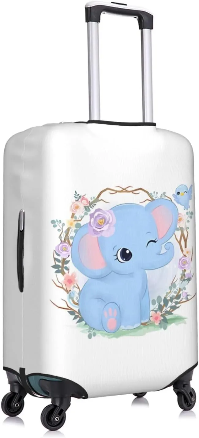 Travel Luggage Cover Suitcase Elastic Washable Cute Baby Elephant Suitcase Protector Bag,Spandex Double-Sided Baggage Covers,Large