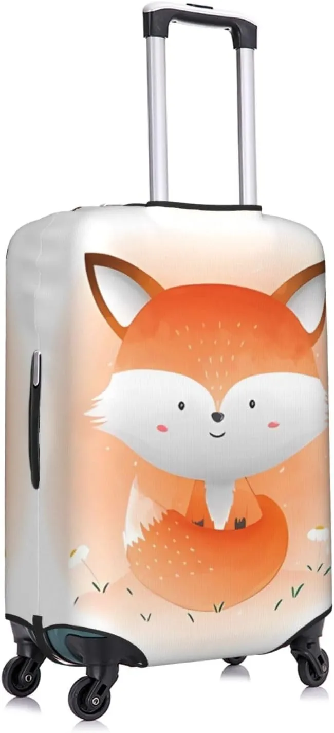 Travel Luggage Cover Suitcase Elastic Washable Cute Baby Fox Suitcase Protector Bag,Spandex With Zipper Closure Baggage Covers,Large