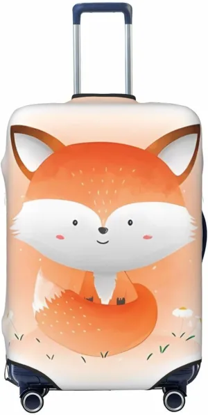 Travel Luggage Cover Suitcase Elastic Washable Cute Baby Fox Suitcase Protector Bag,Spandex With Zipper Closure Baggage Covers,Large