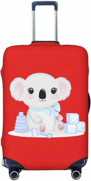 Travel Luggage Cover Suitcase Elastic Washable Cute Baby Koala Red Suitcase Protector Bag,Anti-Scratch Double-Sided Baggage Covers,Medium