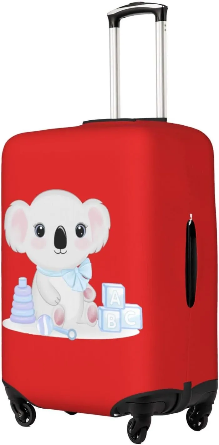 Travel Luggage Cover Suitcase Elastic Washable Cute Baby Koala Red Suitcase Protector Bag,Anti-Scratch Double-Sided Baggage Covers,Medium