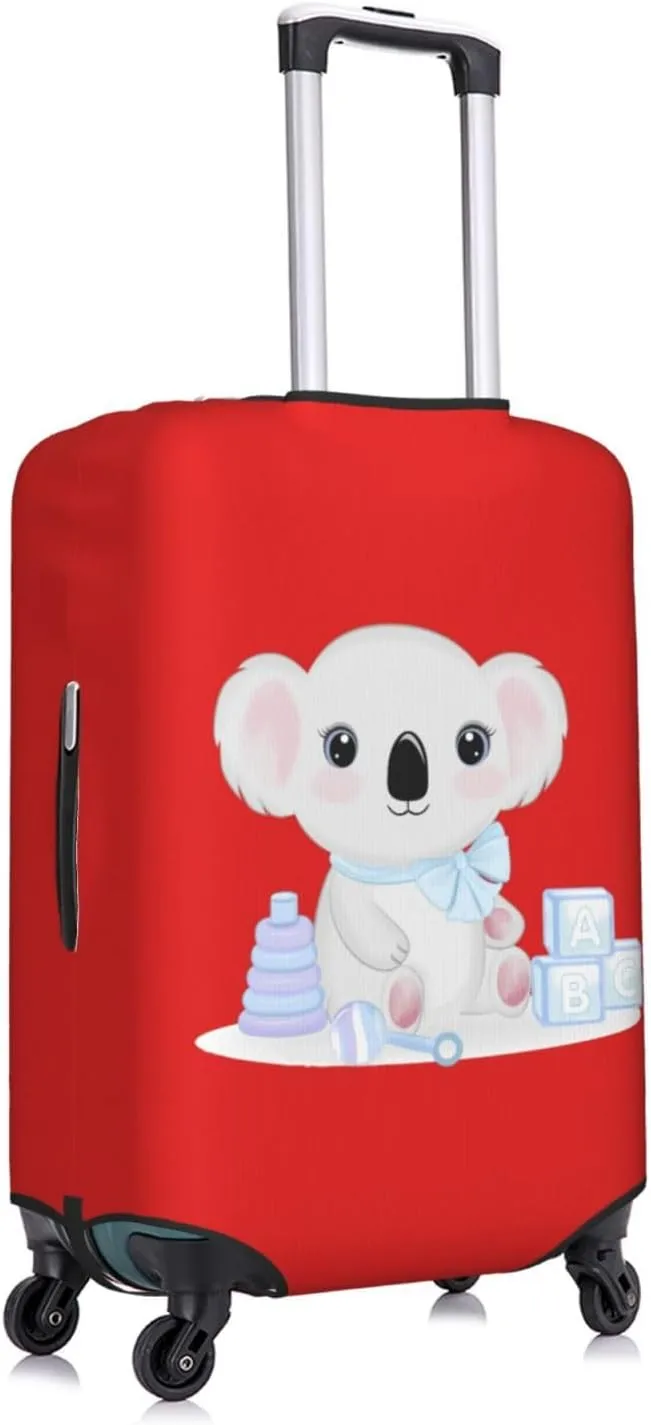 Travel Luggage Cover Suitcase Elastic Washable Cute Baby Koala Red Suitcase Protector Bag,Anti-Scratch Double-Sided Baggage Covers,Medium