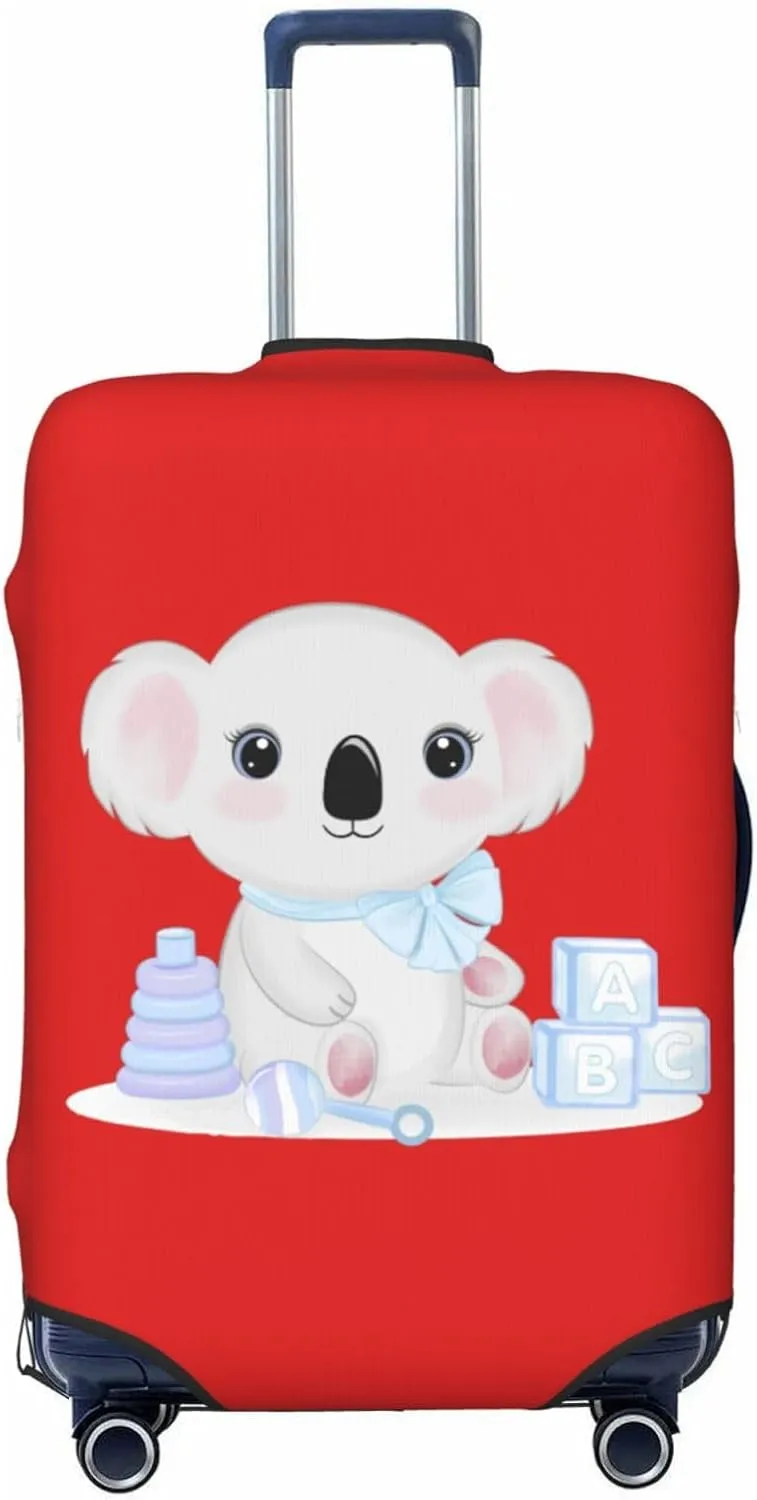Travel Luggage Cover Suitcase Elastic Washable Cute Baby Koala Red Suitcase Protector Bag,Anti-Scratch Double-Sided Baggage Covers,Medium