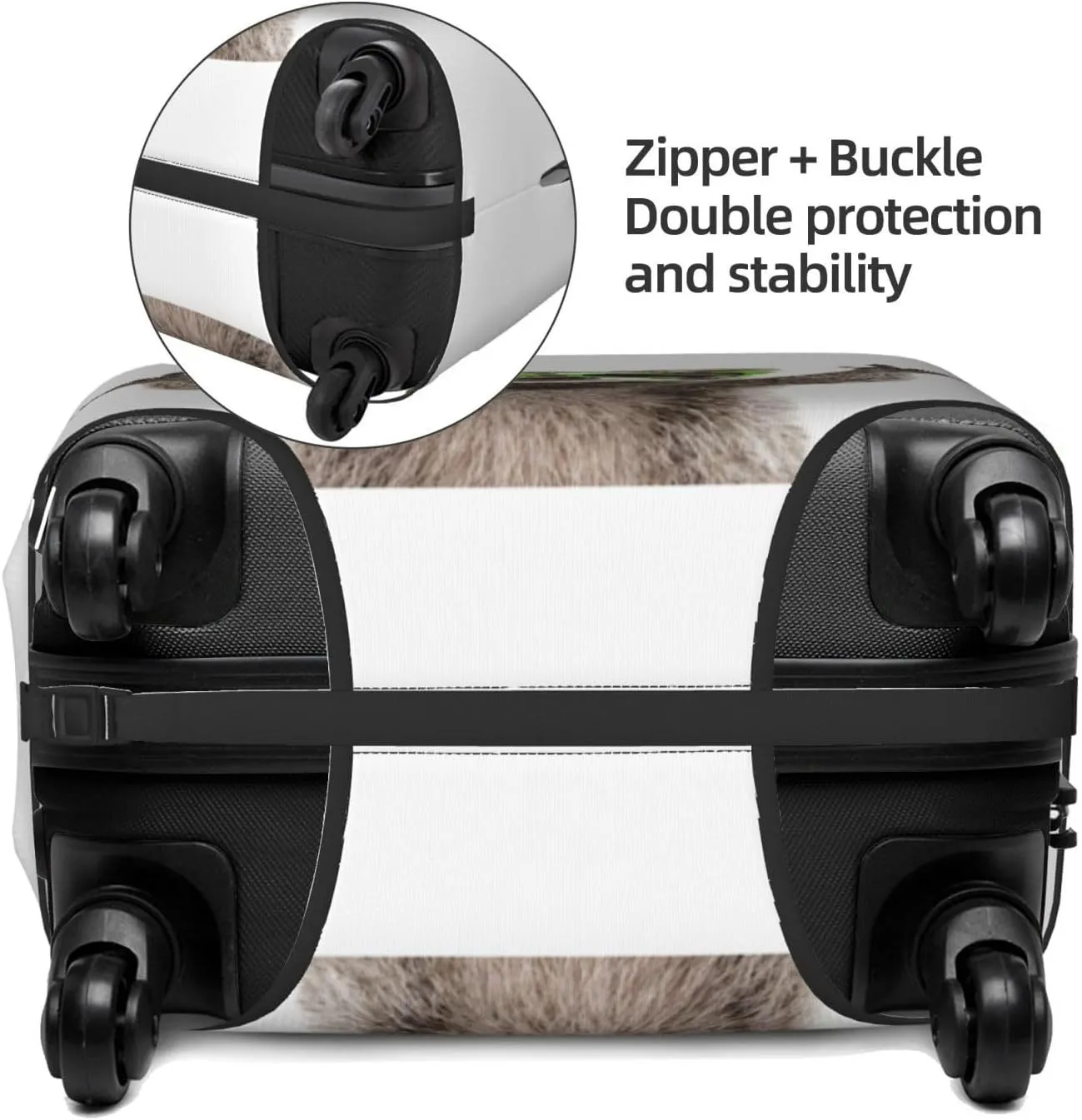 Travel Luggage Cover Suitcase Elastic Washable Cute Raccoon With Sunglasses Suitcase Protector Bag,Spandex With Zipper Closure Baggage Covers,Medium