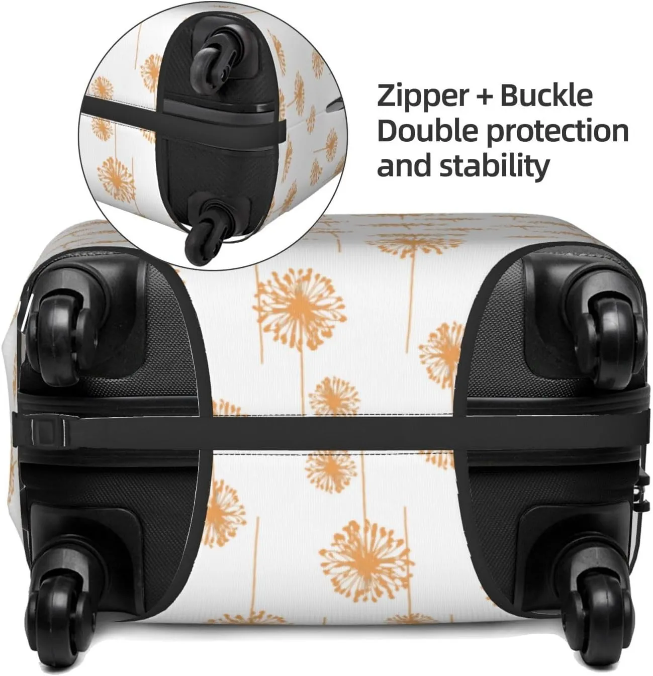Travel Luggage Cover Suitcase Elastic Washable Dandelion Suitcase Protector Bag,Spandex Double-Sided Baggage Covers,Medium