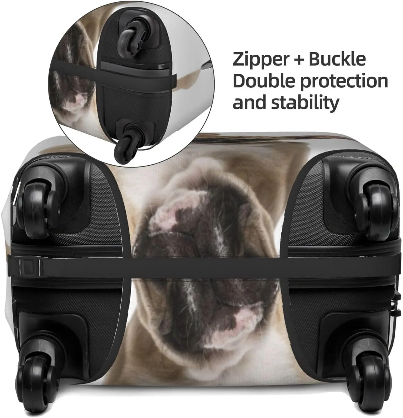 Travel Luggage Cover Suitcase Elastic Washable French Bulldog Puppy Suitcase Protector Bag,Spandex With Zipper Closure Baggage Covers,X-Large