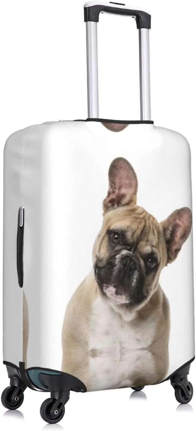 Travel Luggage Cover Suitcase Elastic Washable French Bulldog Puppy Suitcase Protector Bag,Spandex With Zipper Closure Baggage Covers,X-Large