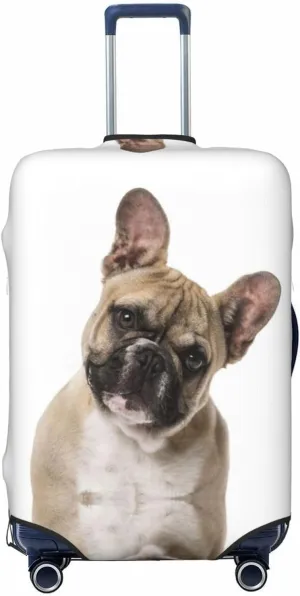 Travel Luggage Cover Suitcase Elastic Washable French Bulldog Puppy Suitcase Protector Bag,Spandex With Zipper Closure Baggage Covers,X-Large