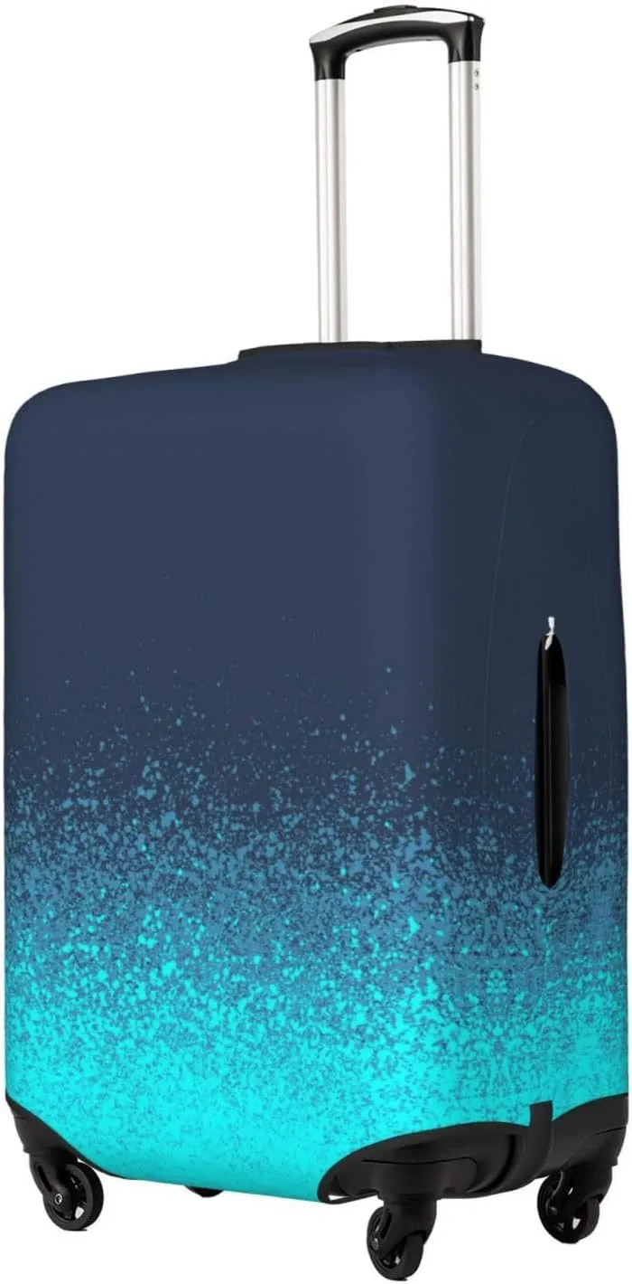 Travel Luggage Cover Suitcase Elastic Washable Graffiti Spray Painted Blue Gradient Suitcase Protector Bag,Spandex Double-Sided Baggage Covers,X-Large