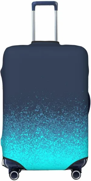 Travel Luggage Cover Suitcase Elastic Washable Graffiti Spray Painted Blue Gradient Suitcase Protector Bag,Spandex Double-Sided Baggage Covers,X-Large